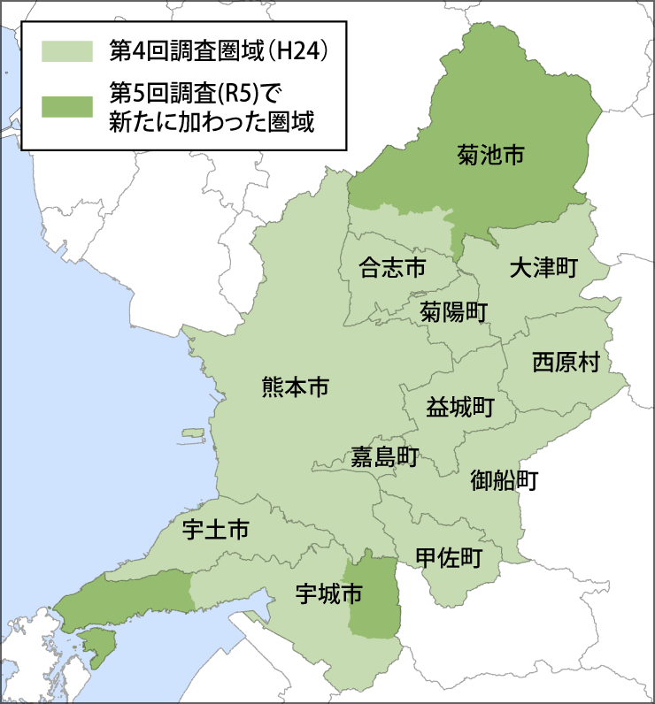 熊本PT調査の実施地域